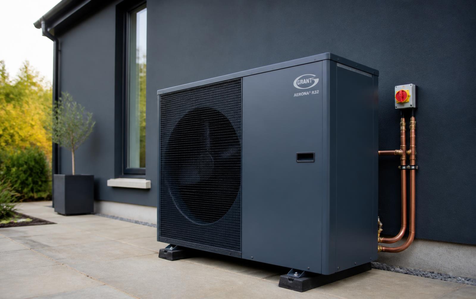 Installation professionnelle d'une pompe à chaleur sur une maison moderne